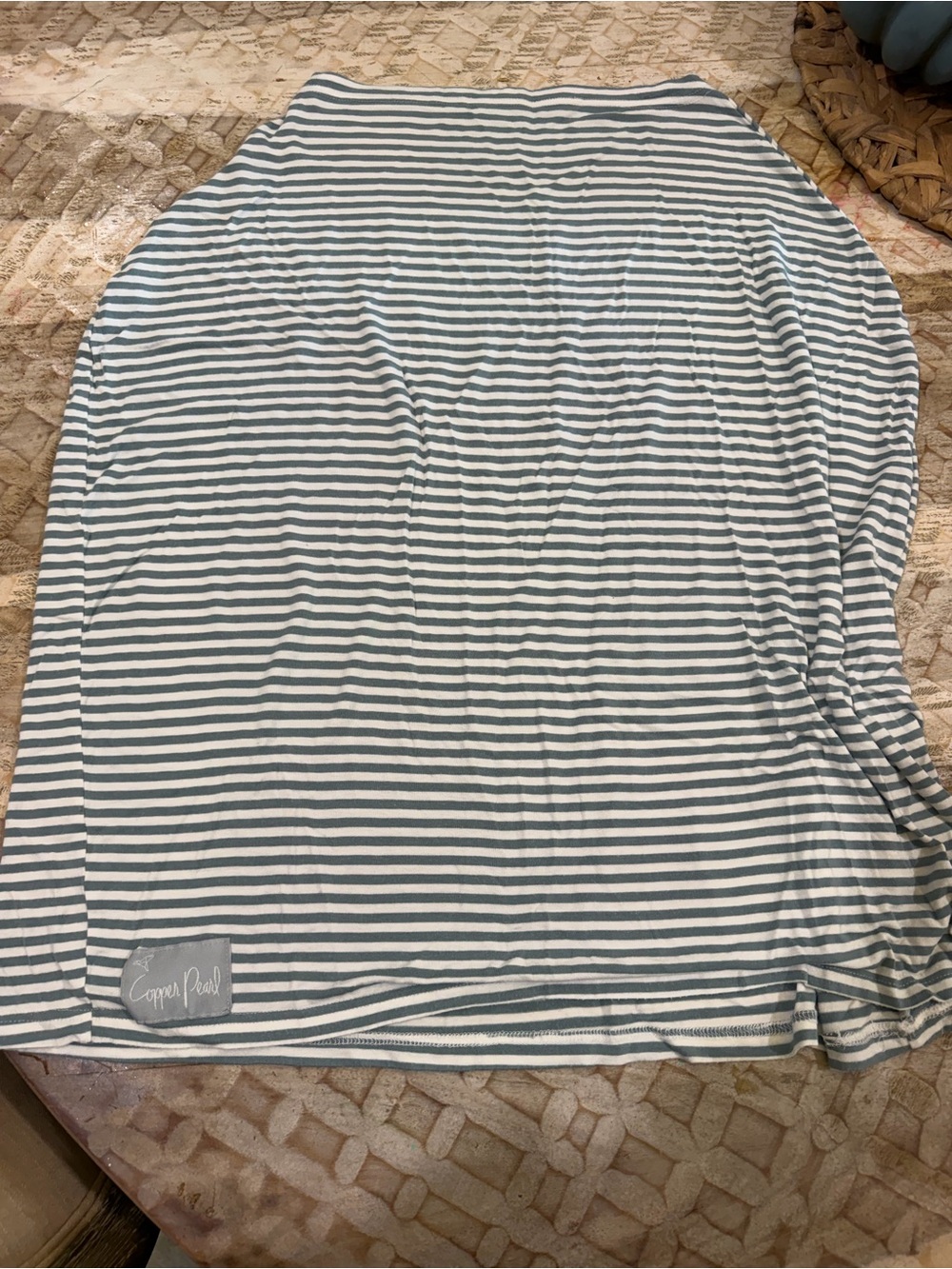 Nursing Cover Car seat Cover in Blue and White by Copper Pearl